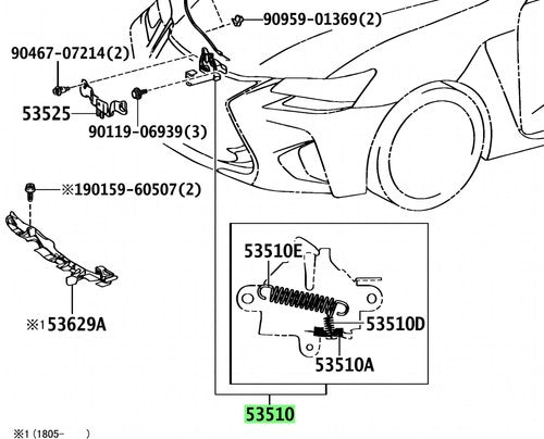 Genuine Lexus GS F Hood Lock Assy 53510-30351