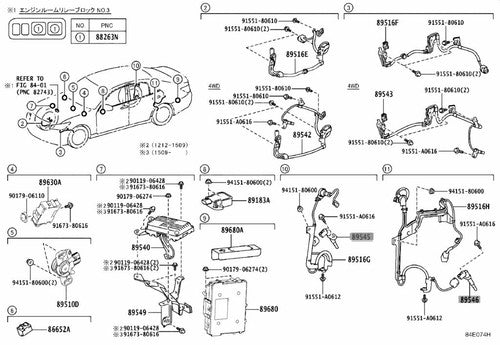 Genuine Lexus LC500 LS500 Rear Speed Sensor RH LH Set 89545-30090 89546-30090