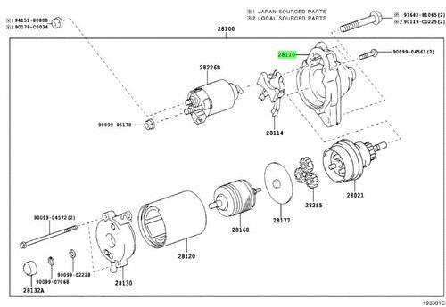 Genuine Toyota Starter Drive Housing 28110-31040 4Runner Tundra Land Cruiser