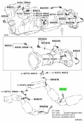 Genuine Toyota 4Runner Oxygen Sensor O2 89465-35670 Hilux Surf Prado OEM