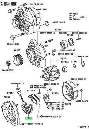 Genuine Toyota Alternator Rectifier Holder 27357-67100 Corolla Coaster Dyna OEM