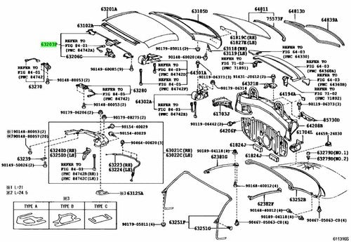 Genuine Lexus SC430 Removable Roof Lock Sub-Assembly 63203-24050
