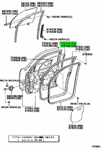 Genuine Toyota 4Runner Front Door Stripe No.2 RH LH 75975-35541 75976-35551