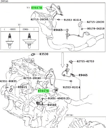 Genuine Toyota Air Fuel Ratio Sensor 89467-12030 Corolla RAV4 Noah Voxy