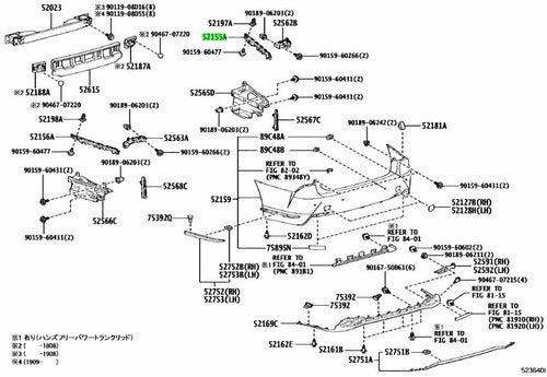 Genuine Lexus LS500 LS500h Rear Bumper Side Support RH 52155-50080 OEM