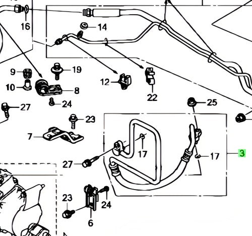 Genuine Honda A/C Discharge Hose 80316-SNC-A02 for Civic Hybrid