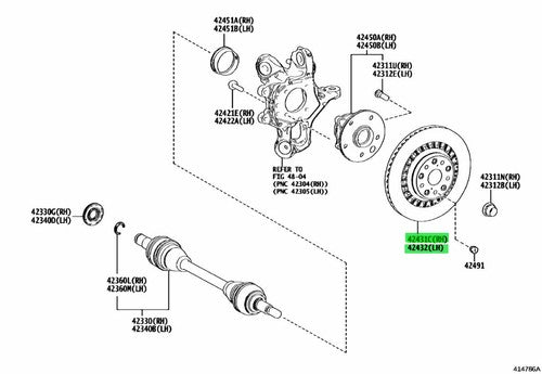 Genuine Toyota Rear Brake Disc Rotor RH LH Set 42431-50110 42432-50020 LS500