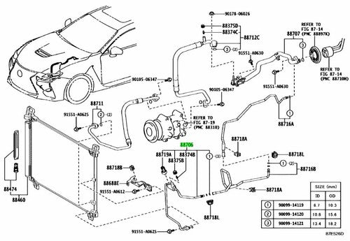 Genuine Toyota Lexus GS F RC F A/C Liquid Pipe Sub-Assy 88706-24160