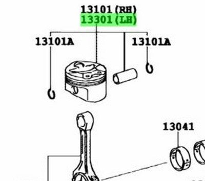 Genuine Lexus GS430 LS430 Piston w/ Pin LH 13301-50080-01 13301-50060-01