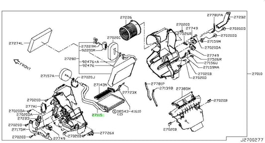 New Genuine Nissan Front Heater Core Assembly 27140-4BA0A OEM1