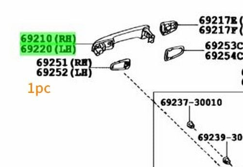 Toyota Prado Front Outside Door Handle Super White 69210-60150-A0 OEM1