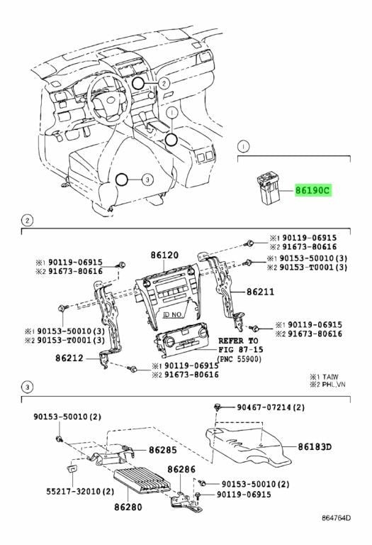 Genuine TOYOTA Lexus StereoJack No.1 Adapter Assembly AUX InputAudio 86190-76010