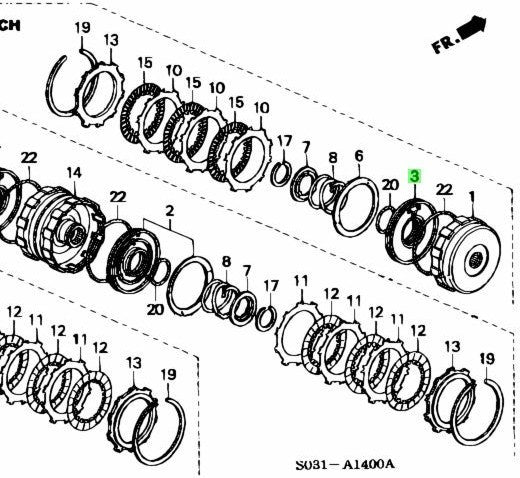 OEM HONDA CLUTCH PISTON AT TRANSMISSION CIVIC INTEGRA CR-V 22530-PF4-0031