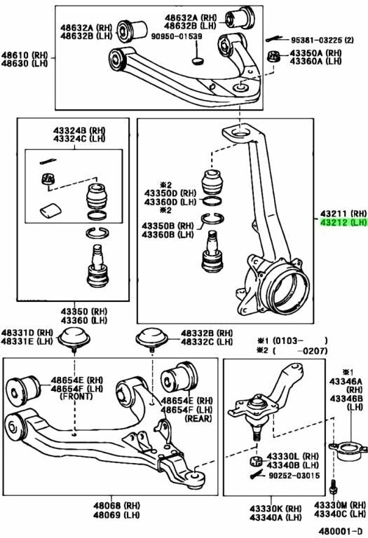Toyota Steering Knuckle Without ABS (Left) 43202-35061 1995-2003 Toyota OEM