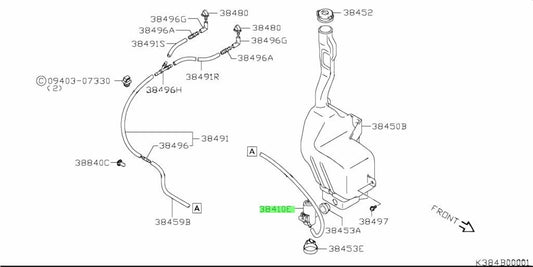 38410-80J00-000 Suzuki Pump assy,washer fr 3841080J00000, New Genuine OEM Part1