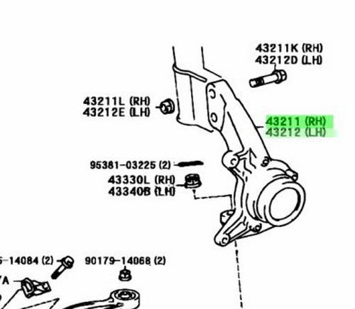 Toyota Genuine Harrier Lexus RX300 Steering Knuckle RH LH Set OEM 43211-330701