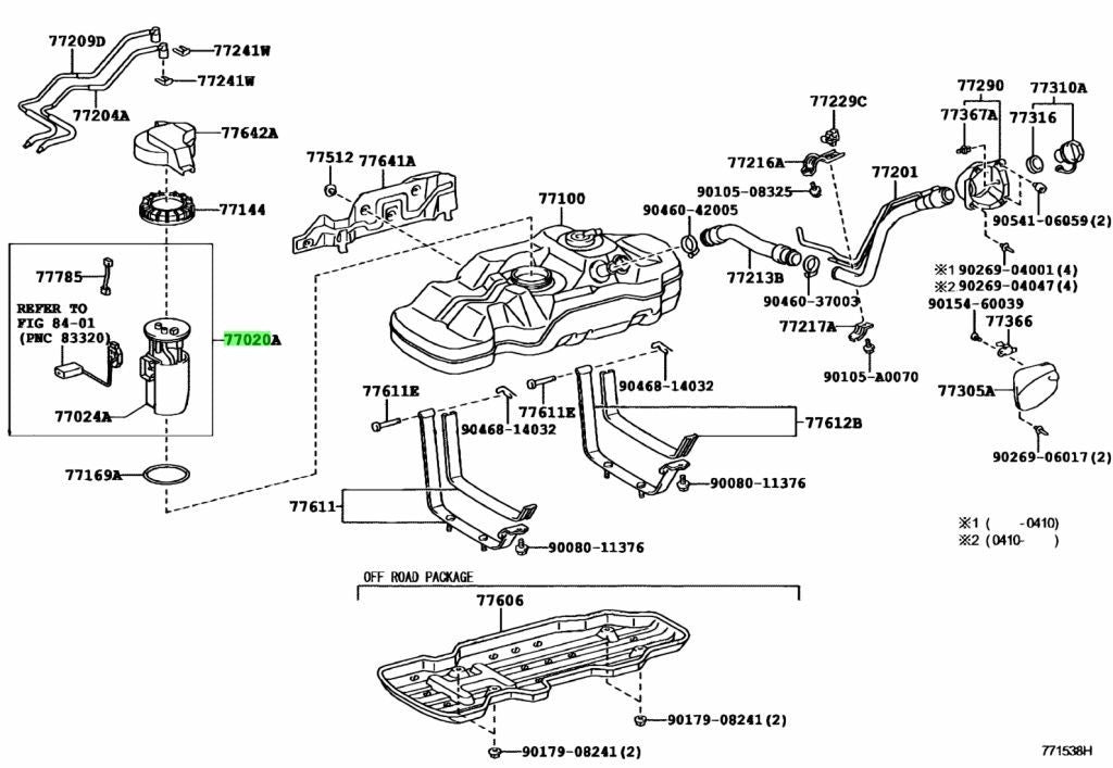 Toyota Genuine Fuel Pump Suction Assembly 77020-04061 for Tacoma 2005-20161