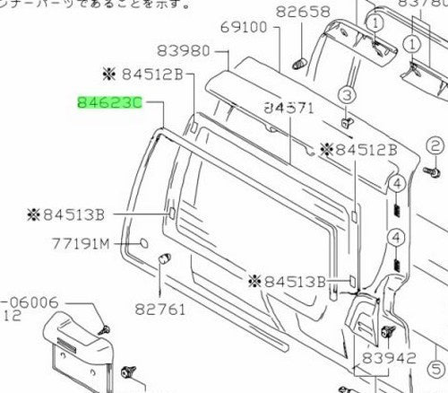 84623-65D00-5PK Suzuki Molding,back wdo 8462365D005PK, New Genuine OEM Part1