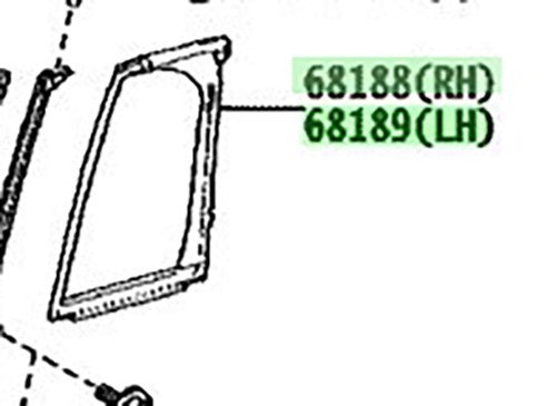 New Genuine Toyota Rear Door Quarter Window Weatherstrip LH RH 68188/68189-600901
