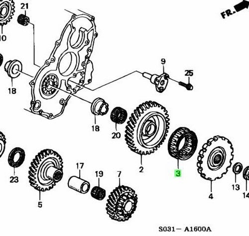 OEM HONDA ONE WAY CLUTCH ASSY AT TRANSMISSION CIVIC EG INTEGRA 23423-P24-J011