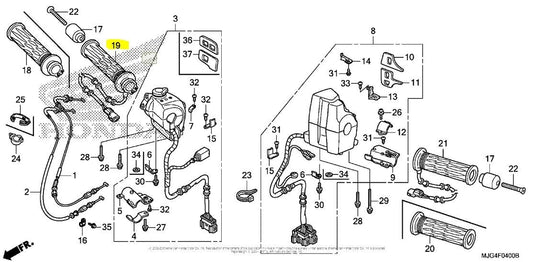 OEM Honda Right Heated Throttle Hand Grip GL 1800 Goldwing & F6B 06-17 Genuine