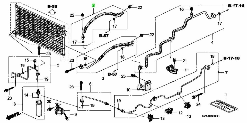 OEM HOSE COMP., SUCTION Genuine Honda S2000 AP2 80311-S2A-003