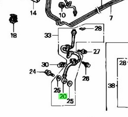 OEM Honda Civic EG6 Del Sol Left Front Brake Hose 46411-SR3-N02 Genuine1