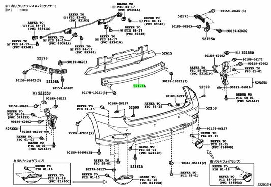 OEM Genuine TOYOTA Lexus RX270/350/450H RearBumperReinforcement No.1 52171-481801