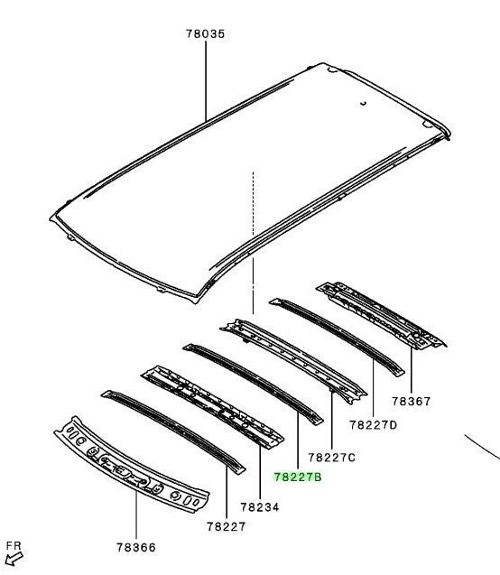 NEW Genuine Mitsubishi Roof Bow OEM 5290F6691