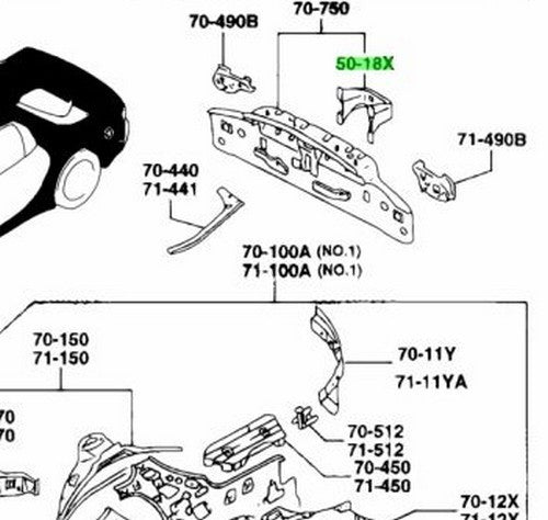 OEM MAZDA LICENSE PLATE BRACKET RX-7 FD3S F100-70-75Y1