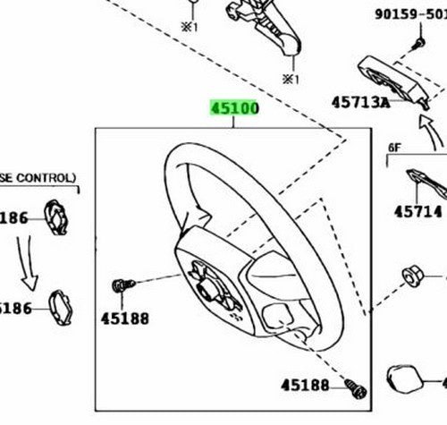 Toyota Genuine 45100-60681-E1 Wheel Assy Steering 4510060681E1 OEM1