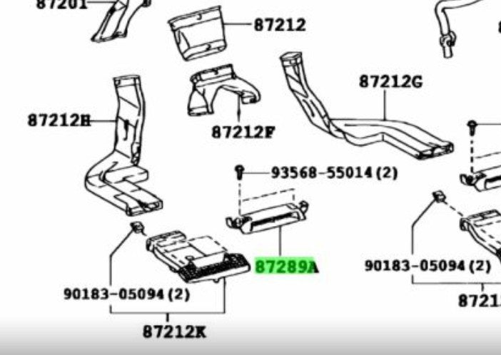 OEM TOYOTA Lexus Rear Heater Register Bezel No.1 Set of 2 87289-75011 87289750112