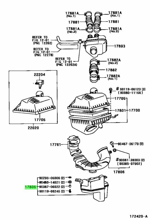 Genuine Toyota Air Intake Resonator Sub Assy OEM 17805-0A0301