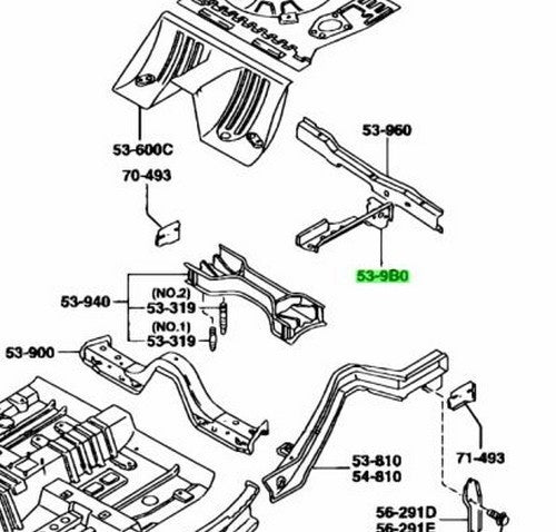 OEM MAZDA REAR SIDE CENTER FRAME RX-7 FD3S FD01-53-9B0A1