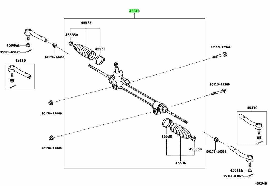 OEM Genuine TOYOTA Lexus RX270/350/450H SteeringGear Assy 45510-48030 45510480301