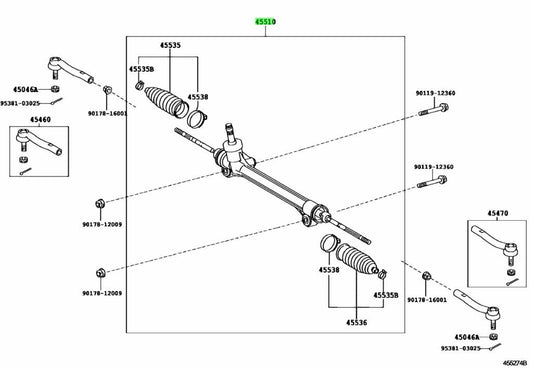 OEM Genuine TOYOTA Lexus RX270/350/450H SteeringGear Assy 45510-48030 45510480301