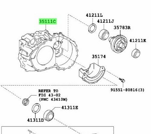 Genuine Toyota Lexus Automatic Transaxle Housing Assembly 35105-33022 35105330221