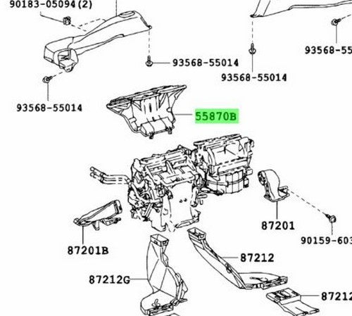 OEM Genuine TOYOTA Lexus Heater To Register Duct Assy 55870-60060 55870-60060