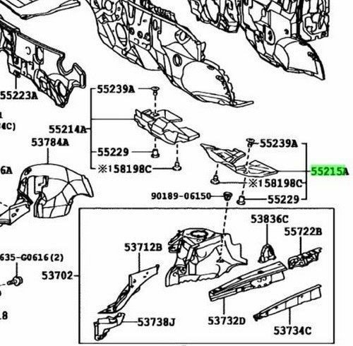 OEM Genuine TOYOTA Lexus RX270/350/450H Dash Panel InsulatorPad No.3 55215-480201