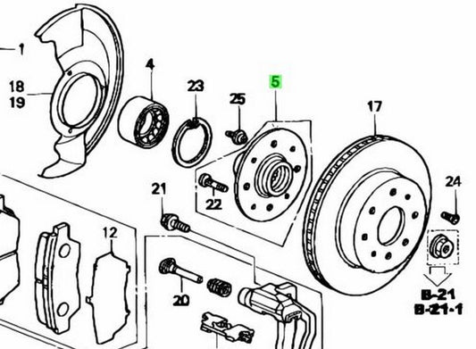 Genuine Honda CR-X DELSOL CIVIC ORTHIA INTEGRA FRONT WHEEL HUB 44600-S04-A00