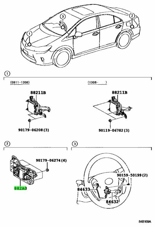 TOYOTA Sai Lexus HS250H Rear Millimeter Wave Radar Sensor 882A0-75010 882A0750101