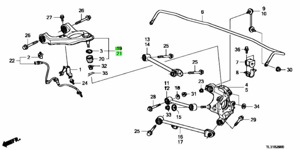 OEM Rear ARM COMP PPER R&L SET Honda Accord DBA-CU2 52520-TL0-E01/52510-TL0-E01