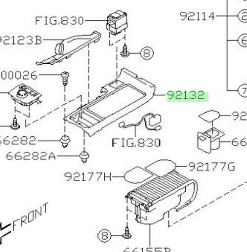 NEW Genuine Subaru Console Cover OEM 92136-FG010VH1