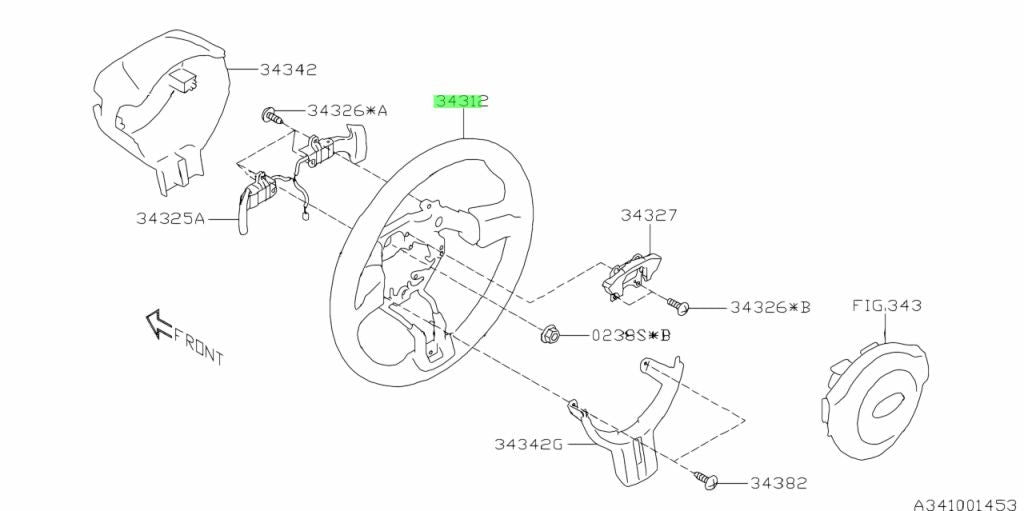 NEW Genuine Subaru Steering Wheel Assembly OEM 34312-CA000VH1