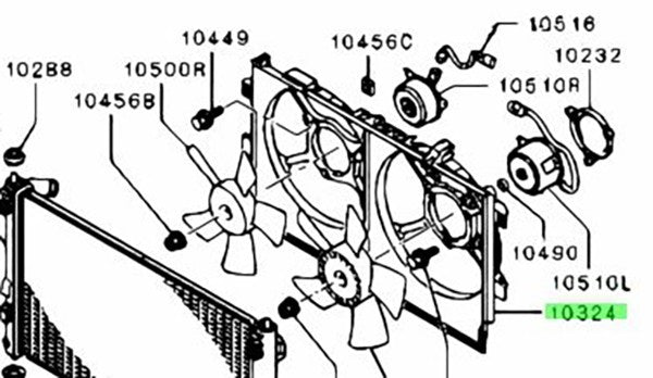 OEM SHROUD,COOLING FAN Genuine Mitsubishi Lancer Evolution X 1091A081