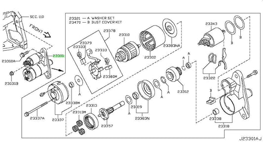 STARTER MOTOR OEM 17-20 NISSAN ROGUE SPT 1YR WRNTY 233004BB0B1