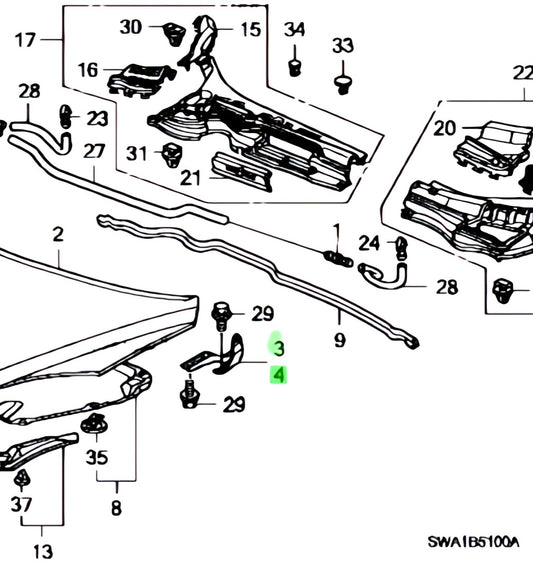 OEM HINGE COMP HOOD R&L SET Genuine HONDA CR-V 60170/60120-SWA-000ZZ