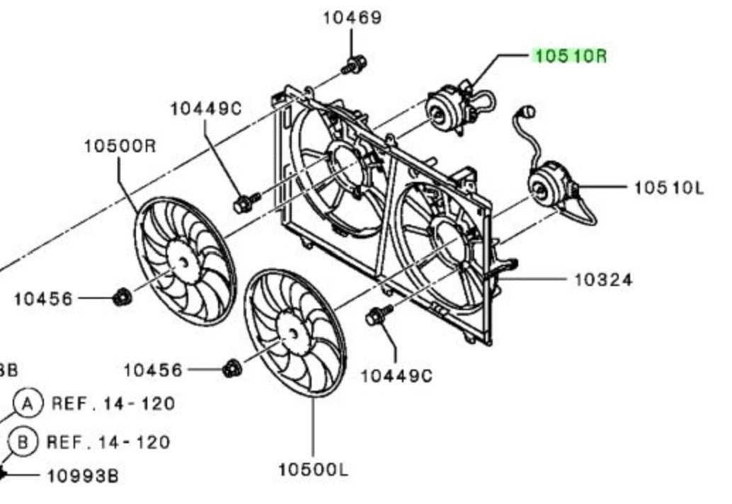 OEM Genuine Mitsubishi Outlander PHEV GG2W GG3W MOTOR,COOLING FAN 21487W200P2
