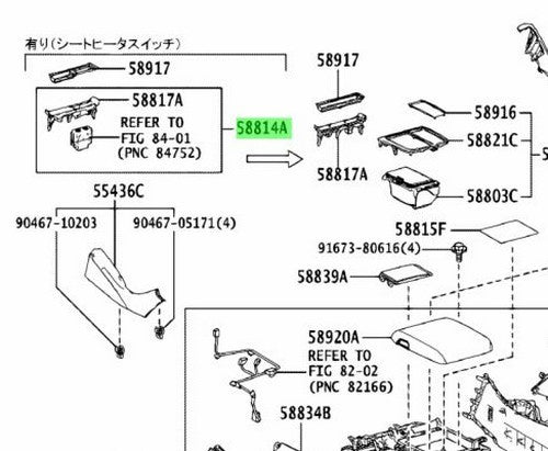 Genuine Toyota Alphard AGH30 Power Seat Switch Base OEM 58814-580101