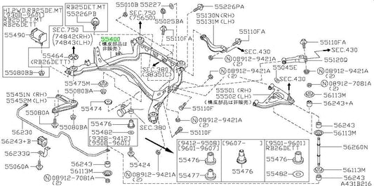 New Genuine Nissan Rear Suspension Member 55400-24U00 OEM1